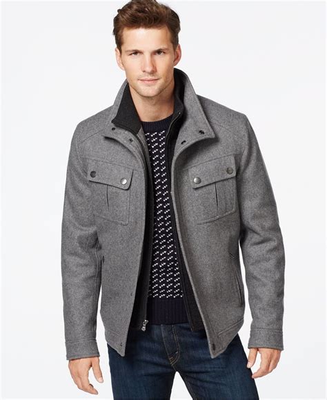 michael kors mens wool grey coats|Michael Kors men's wool coat.